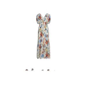 Express Women Floral Maxi Dress Sz XS Pleated Bodice Empire Waist Feminine Fairy